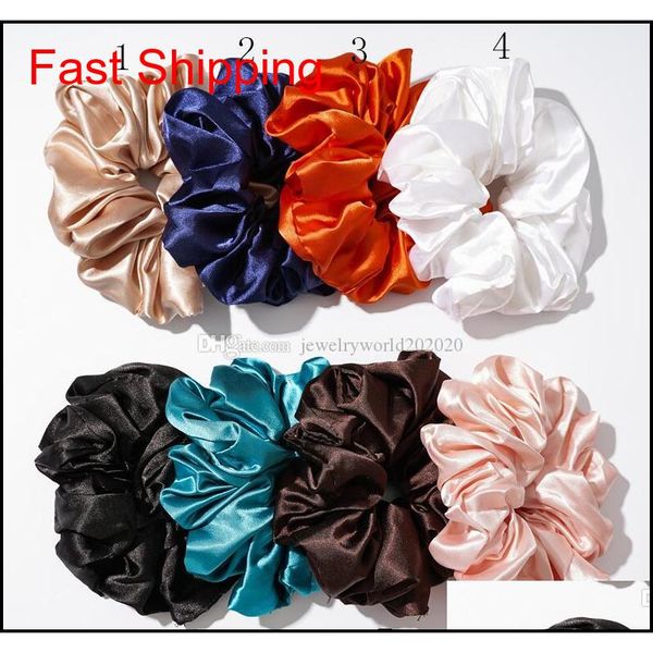 

oversized bright color hair scrunchies women silk scrunchie elastic hair bands girls headwear donut grip lo qylmvh nana_shop, Pink