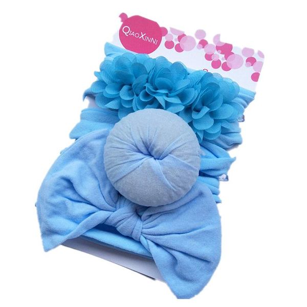 

симпатичные 3шт лот детские детские мягкие нейлоновые узелковые шаровые галстуки набор новорожденные девочки шифон цветок лук hairband голов, Slivery;white