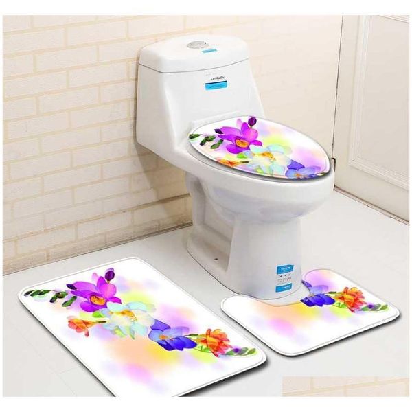 

nordic 3d plant toilet bath mat carpet rug sets bathroom shower room carpets flannel anti slip 3 pie qylxhc ppshop01