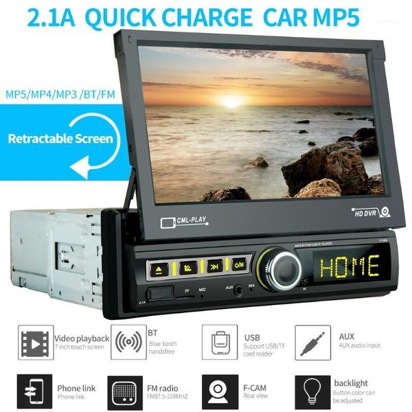 

7 inch support bluetooth 7110s player support bluetooth hands-hands-car mp5 player 2.1a fast charge screen1