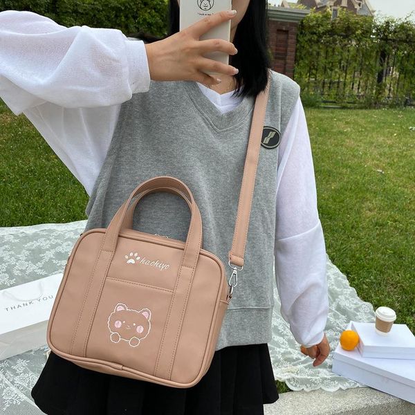 

2020 japanese style messenger bag embroidery jk uniform bag pu shoulder sweet and cute portable campus style shoulder bags
