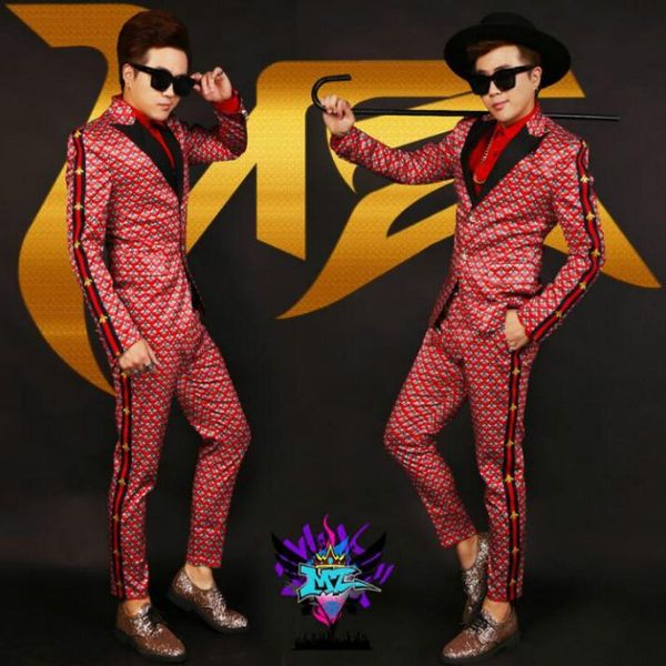 

new male singer performance clothing mens slim suit jacket personality trend dress men nightclub dj suits bar tide coat, White;black