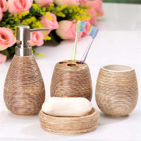 

ceramic bathroom sets bathroom 4 pieces creative home toiletries set electric toothbrush holder gift accessori