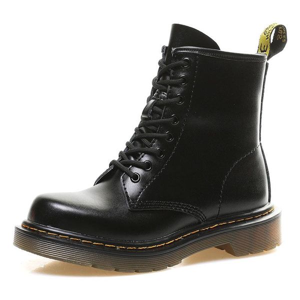 

boots autumn casual versatile breathable leather women women's british-style 6-hole retro motorcycle short 2021, Black