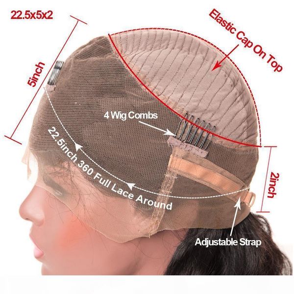 

парик объемная волна 360 полный шнурок человеческих волос парики pre щипковых бразильская глубокая волна кружева фронтальная парик с волосам, Black;brown