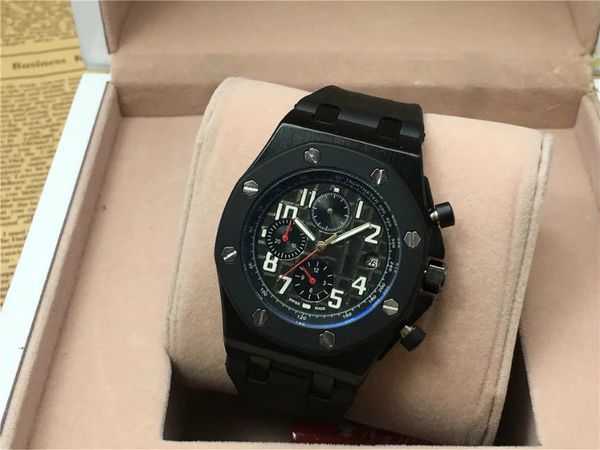 

2020 selling rubber belt a watch second run multi function p quartz watch, Slivery;brown