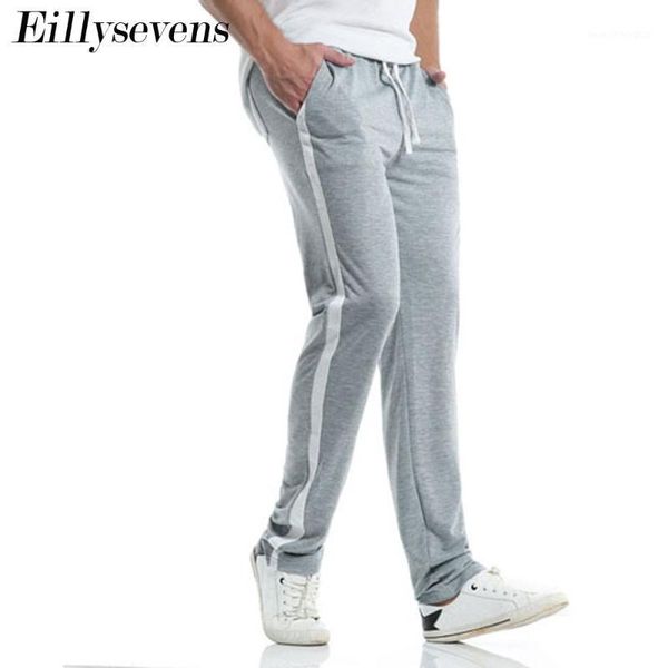 

men's pants slim sports casual men joggers sweatpants fitness sportswear track stripe gym jogging pant trousers1, Black