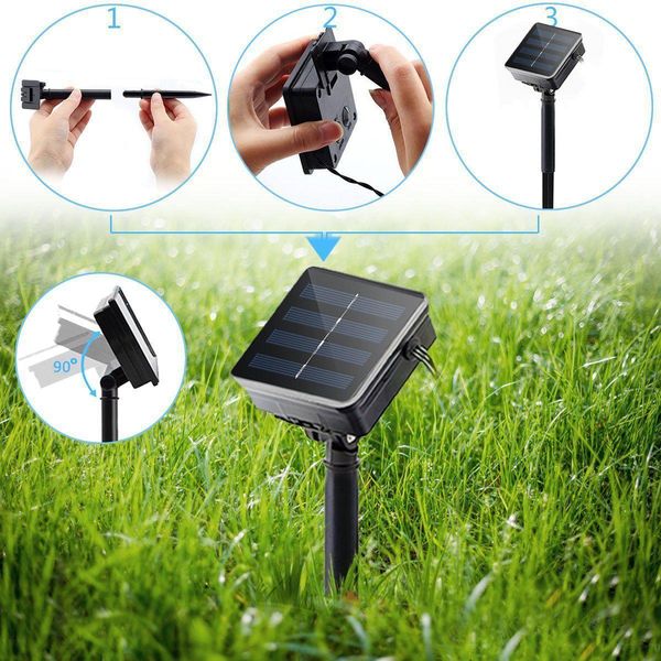 

led 12m 100led christmas tree lighting waterproof patio string lights solar garland garden light dhe2200