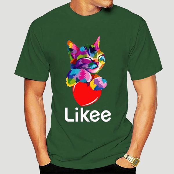 

men's likee app t-shirt likee heart cat shirt 2020 cool t shirt fun tee shirt cotton clothes-0195a sport hooded sweatshirt hoodie