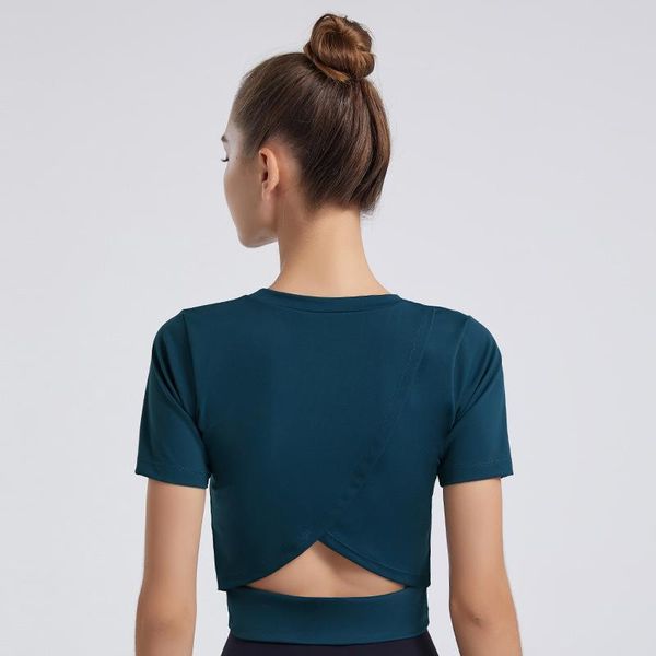 

running jerseys exposed navel crop tee for women naked feel comfy solid color short sleeve quick dry fitness outdoor sports tank top, Black;blue