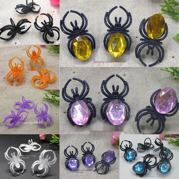 

snxah halloween small toy colorful spider insect children's 2*3.5cm halloween colorful small toy luminous spider luminous ringring ring