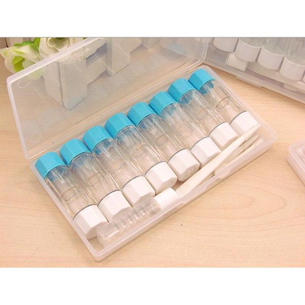 

8pairs rgp contact lens case travel kit plastic storage min eyewear holder container protector contact lens box swy bbyqja bdehome, White;black