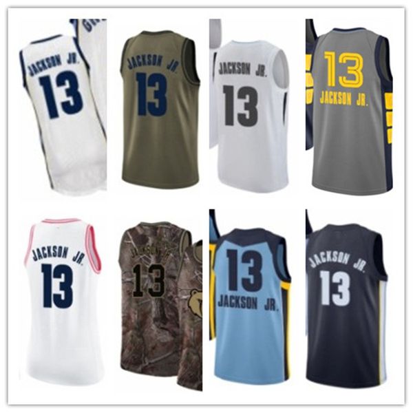 

custom 2021 grizzlie style jerseys black white green army green 13 jaren jackson jr basketball jersey ing, Black;red