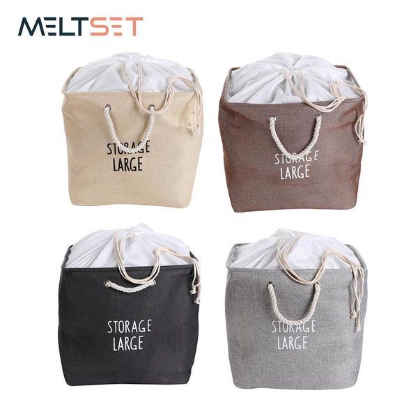 

storage baskets large fabric basket square laundry bag with drawstring sundries book clothes toy bucket organizer