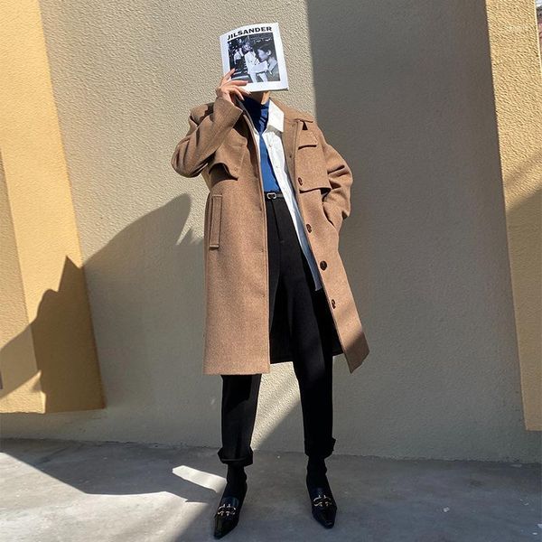 

long han edition of new fund of 2021 autumn winters is recreational easing type cocoon over-the-knee thick fur coat1, Black