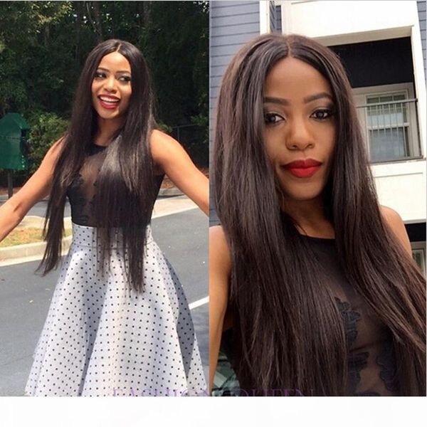 

straight full lace human hair wigs hair malaysian lace front wigs with baby hair glueless full lace wigs for black women, Black;brown