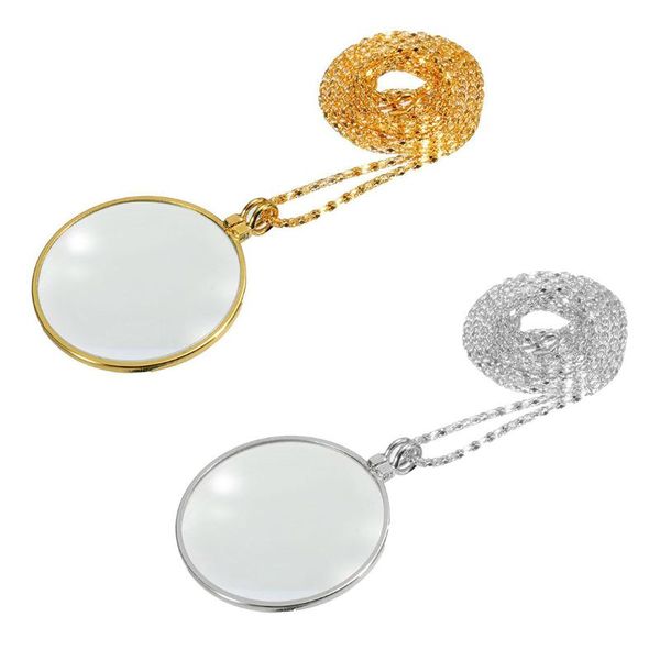 

necklace glass lens loupe magnifying glass pendant necklace pendant Magnifiers, Silver