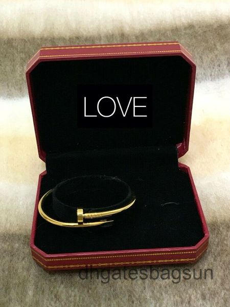 

nail bangle bracelet stainless steel men women rose yellow fast gifts box, Black