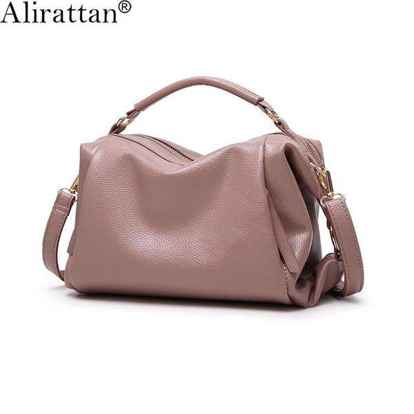

shoulder bags alirattan women leather boston handbags designer fashion female messenger bag shopping travel