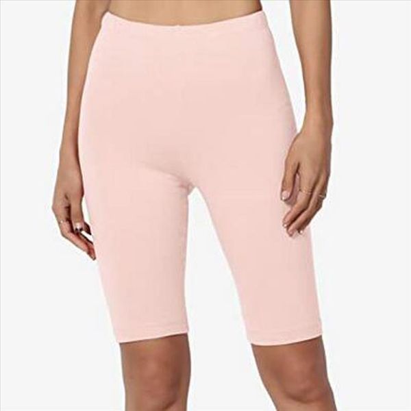

womens summer shorts solid mid thigh stretch cotton span high waist active short leggings short sport femme bermudas feminina, White;black