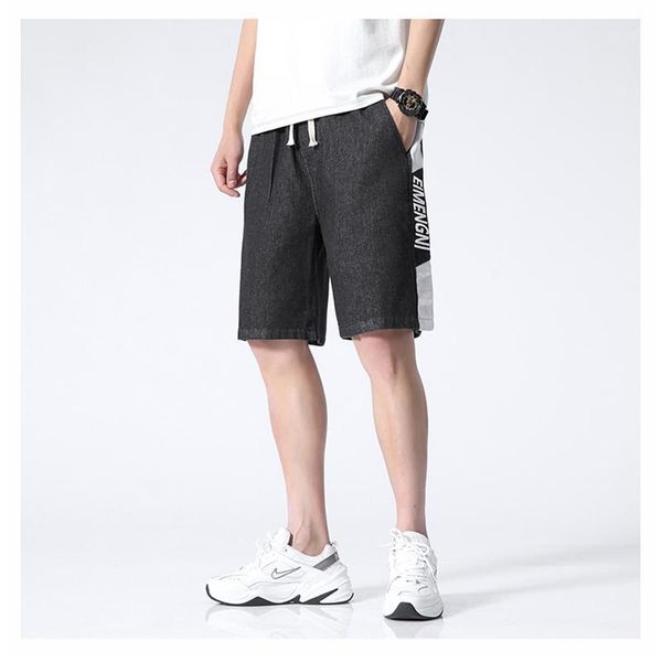 

zhuzunzhe 2020 summer men's casual pants fashion letter printing loose thin section jeans men's sports shorts five-point pants1, White;black