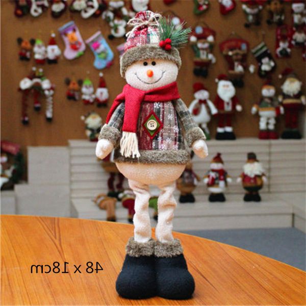 

size retractable dolls claus big santa elk toys figurines christmas gift for kid red xmas tree ornament 2021