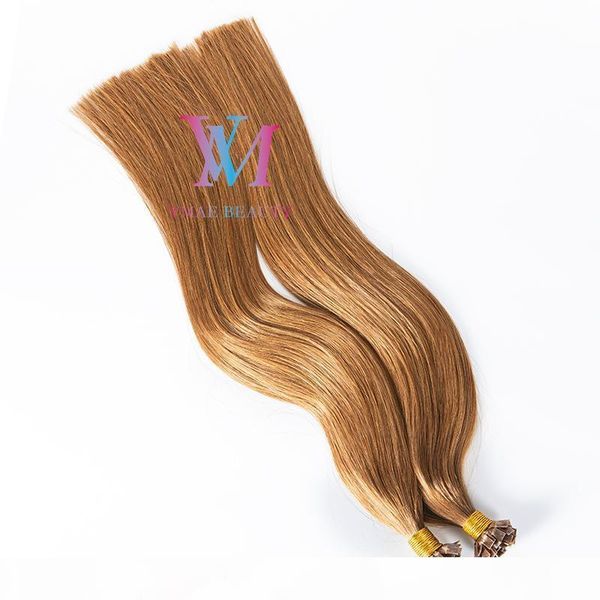

0.5g*100 stand 50g double drawn #60 #613 european flat-tip straightre-bonded virgin remy keratin fusion human hair extensions, Black