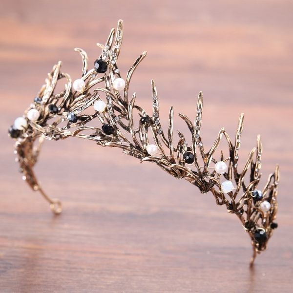 

crown black luxury queen fansen is a super fairy headdress, Silver
