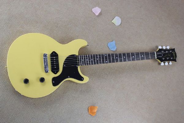 

wholesale - 2013 solid solid yellow color electric guitar with gold hardware model guitar +ing