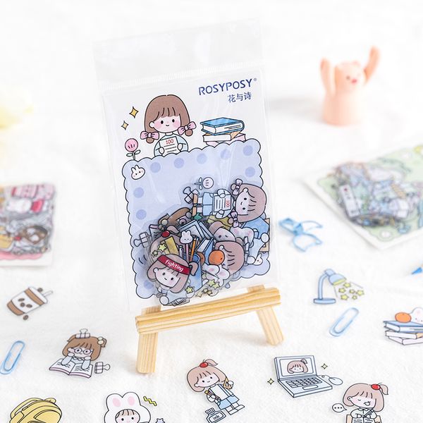 

40 pcs/package pvc transparent sticker cute explosion decoration picture album thin children bedroom decoration sticker