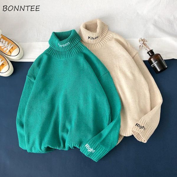 

sweater men turtleneck plus size letter novelty mens sweaters winter clothes harajuku korean style high fashion males pullover1, White;black