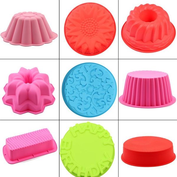 

sile mold for big cake flower crown shape pastry baking tools 3d bread cake form pizza pan diy birthday jllgpn