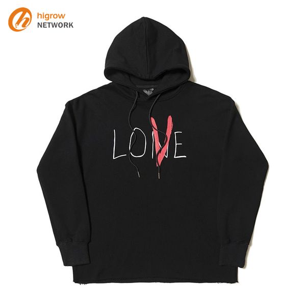 

горячий мужского стиля одежды хлопок пуловер с капюшоном с капюшоном бедро бедра бедра рыхлым назад большой v моды спорта влюбленной куртки, Black