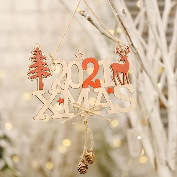 

2021 deer letters new year christmas wooden hanging ornament pendant party decor decor to holiday christmas party and new year wmtfxw