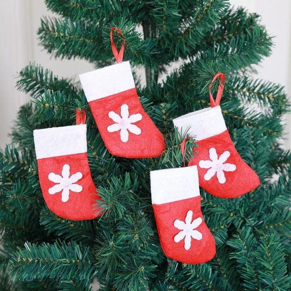 

christmas decorations 12pcs year stocking socks santa claus candy gift bag xmas tree hanging ornament table for home party
