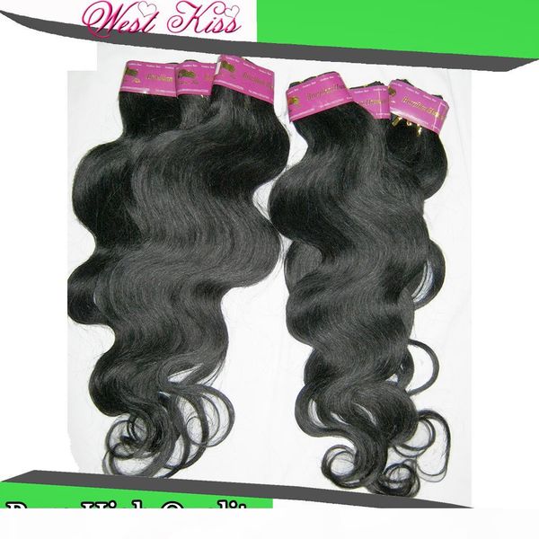 

6pcs lot processed malaysian body wave hair weave extension 100% human hair processed weave, Black