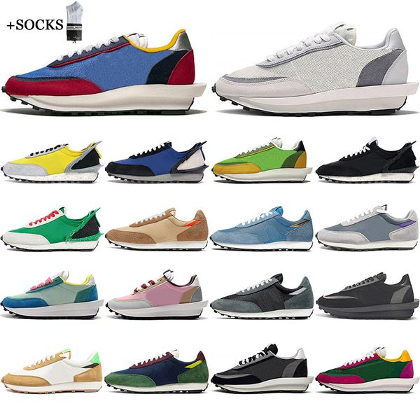 

new ldv waffle platform men women breathable running shoes white nylon black grey varsity blue pink sports sneakers mens trainers 36-45