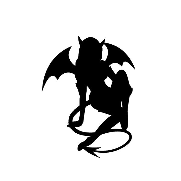 

9.6*12.6cm mystery bad evil demon girl decal black/silver popular style design car sticker vinyl c20-1108