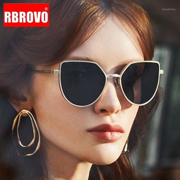 

rbrovo cat eye sunglasses women 2020 mirror vintage sunglasses women glasses brand designer feminino1, White;black