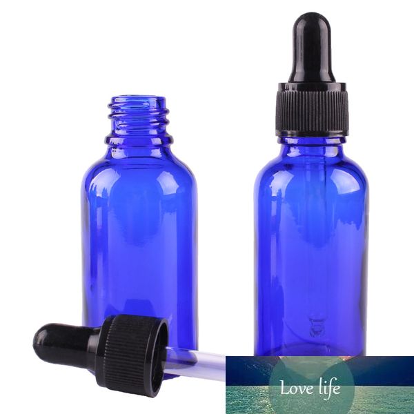 24pcs 30ml 1OZ frasco vazio Cobalt Blue Glass Conta-gotas com Pipptte para óleos essenciais líquidos aromaterapia