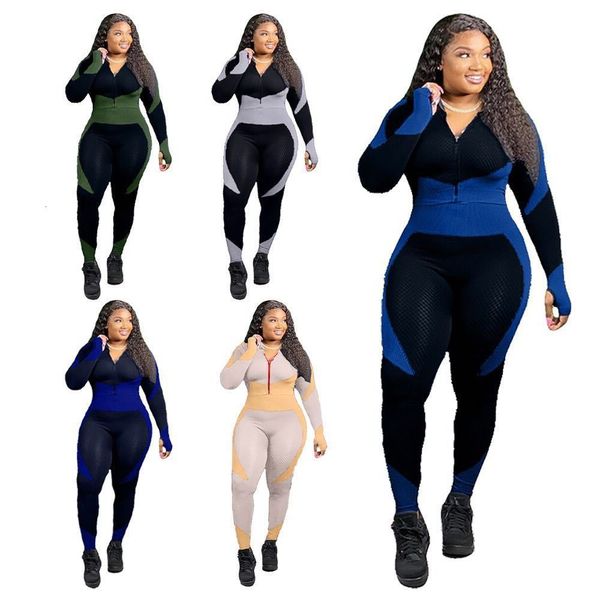 

h1519 new arrival plus size casual sport two piece long pants for women