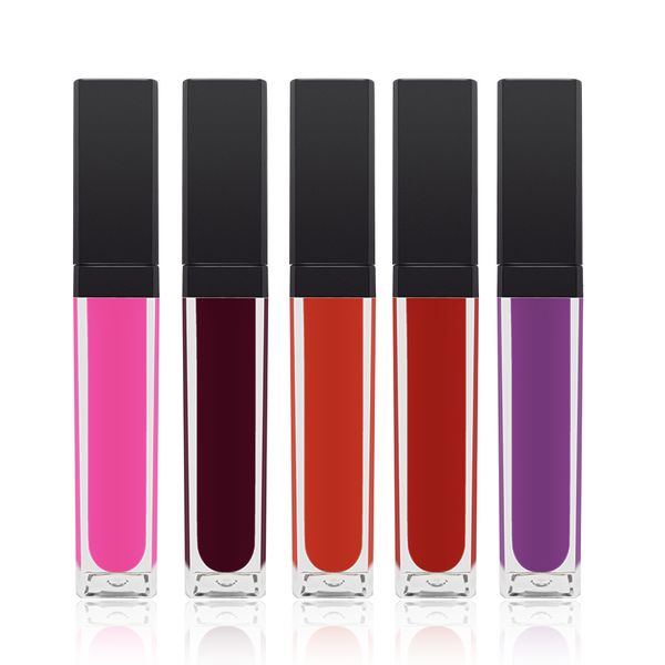 Cosmetici per labbra con etichetta privata Rossetto liquido opaco 33 colori Sapore di pesca Impermeabile a lunga durata Lipgloss cremoso Trucco Grossista DHL libero