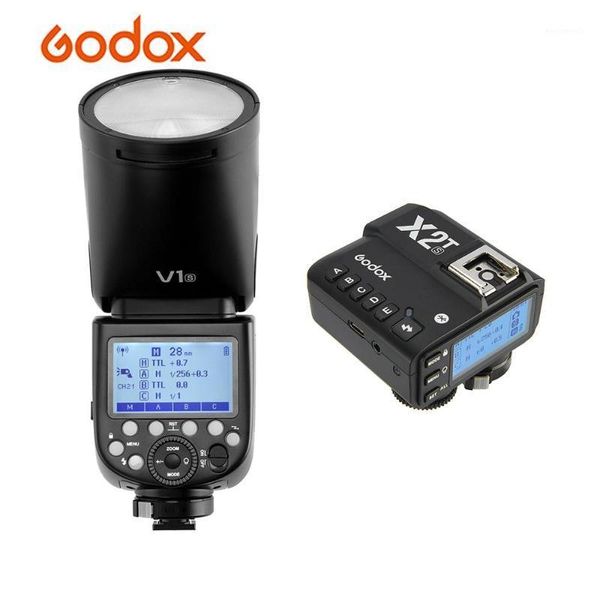 

godox v1s camera flash light speedlite+x2t-sl wireless flash trigger for a7r a58 a99 cameras for wedding portrait studio1