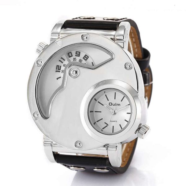 

9591 ou watch oulm men's lei belt quartz watch for men pbp3, Slivery;brown