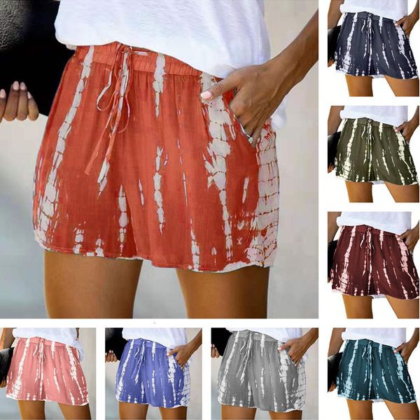 

2021 new summer loose wide leg with lace up elastic waist women's shorts, White;black