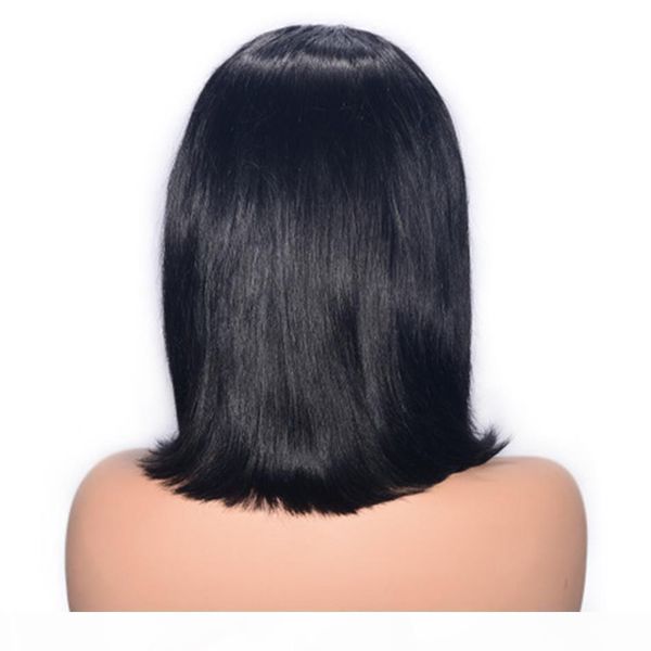 

malaysian virgin hair lace front wigs with baby hair pre plucked hairline straight human hair wig for women, Black;brown