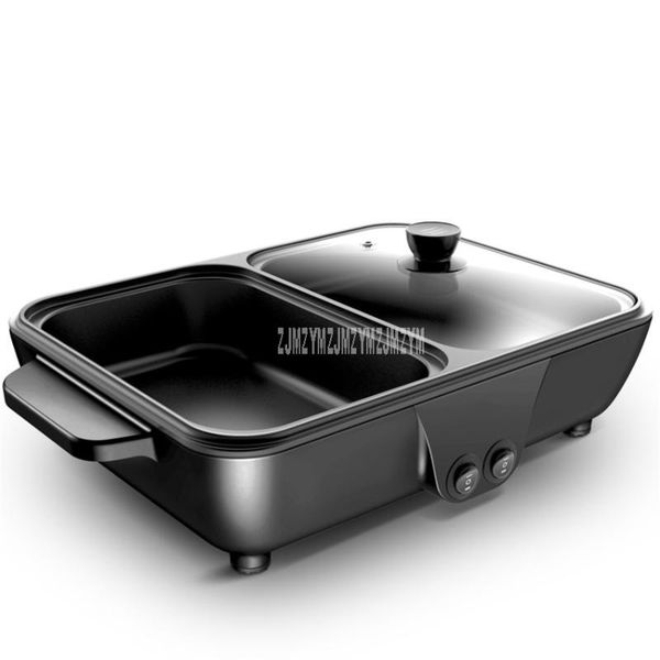 

electric skillets ar-25 2in1 pot cooking + roasting grill tray household multi cooker 2 gear non-stick machine 220v