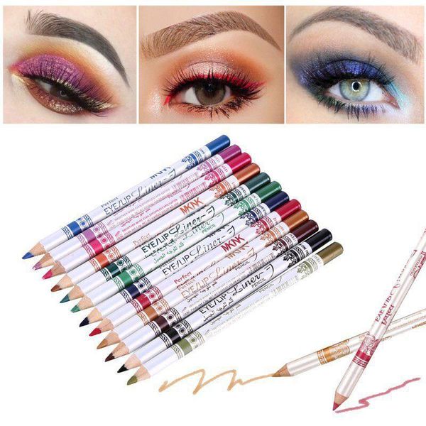 

eyeliner 12 pcs/set mixed colors make up pencil waterproof eye liner beauty pen cosmetics eyes eyebrow makeup tools
