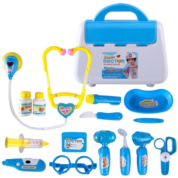 

15pcs pretend play emulational toy kit doctor echometer set with sound light education toys for children developing interest y200428