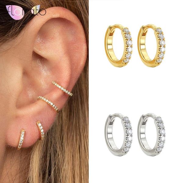 

hoop & huggie tiny gold hoops, dainty earrings, small cz hoops minimalist earring a30, Golden;silver
